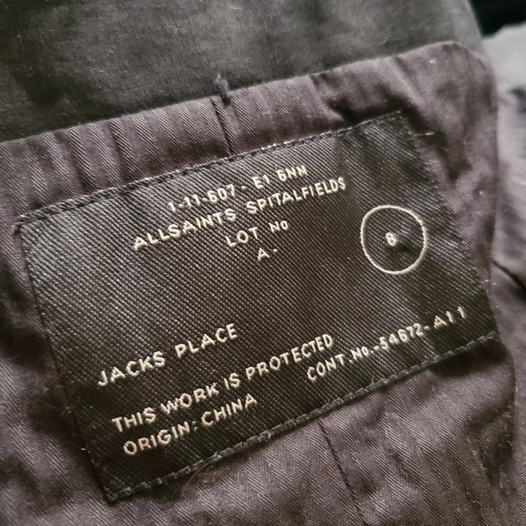 All Saints Linen Black Fitted Vest - Picture 2 of 5